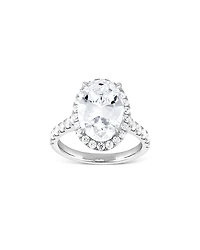 Bloomingdale's Fine Collection Lab Grown Diamond Oval & Round Cut Halo Engagement Ring