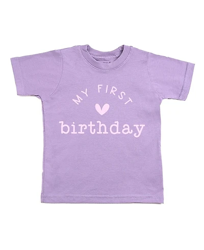 Sweet Wink Girls' My First Birthday Short Sleeve T-Shirt - Baby