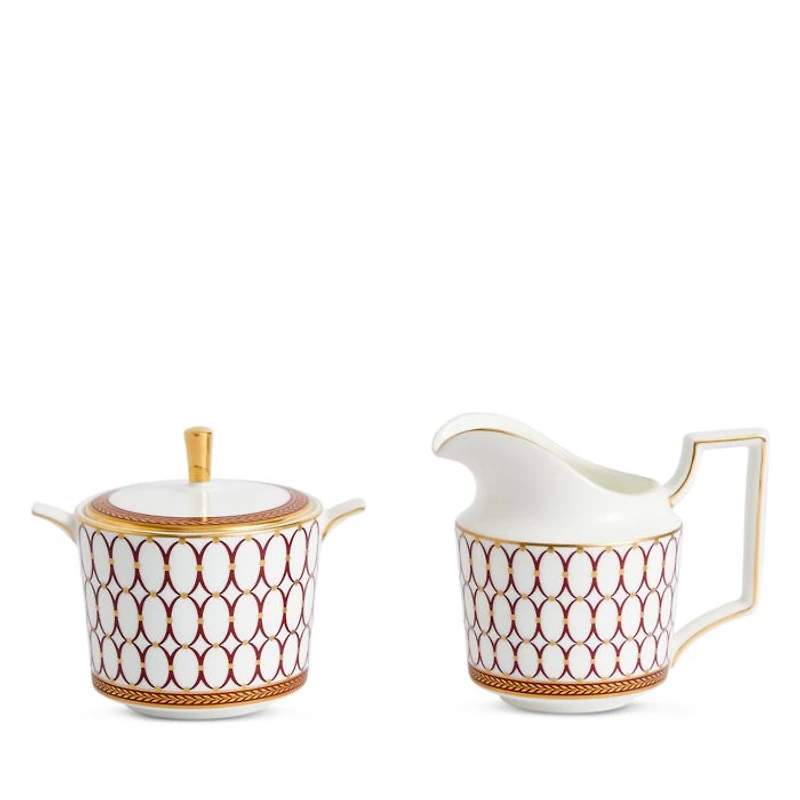 Renaissance Red Sugar and Creamer Set