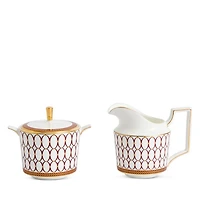 Renaissance Red Sugar and Creamer Set