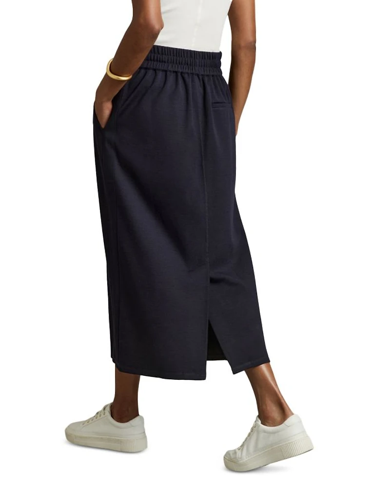 Nora Ruched Jersey Midi Skirt