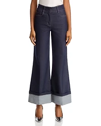 Raquelita Sheen High Rise Wide Leg Jeans Dark Denim Blue