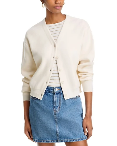 Collegiate Cashmere V Neck Cardigan Sweater