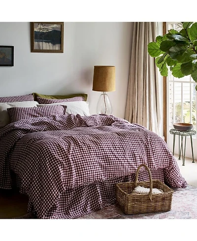 Gingham Linen Blend Duvet Cover