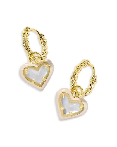 Ari Heart Dangle Rope Huggie Hoop Earrings