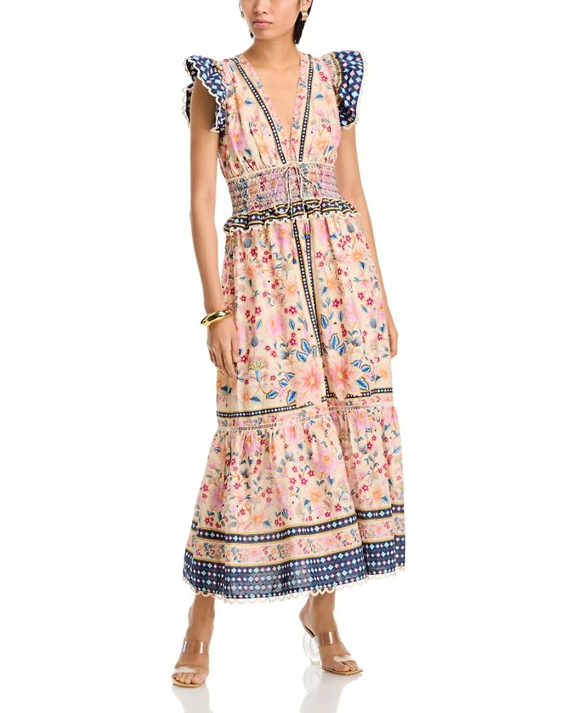 Superbloom Tapestry Cream Maxi Dress