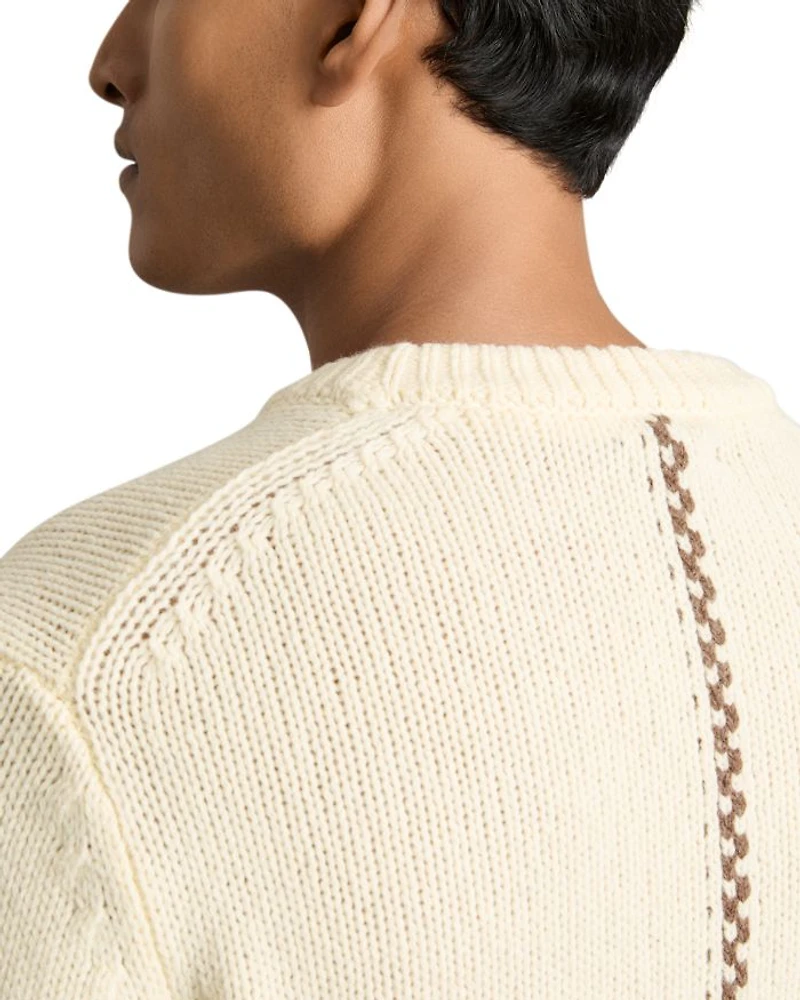 Parvey Wool & Nylon Argyle Tipped Regular Fit Sweater