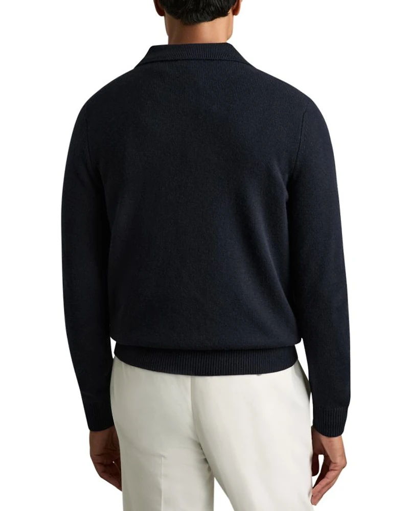 Tennant Wool Color Block Regular Fit Cardigan