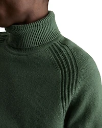 Stratus Wool & Nylon Seam Detail Regular Fit Turtleneck Sweater