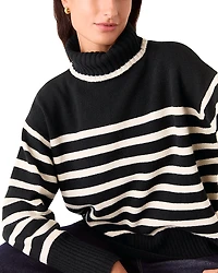 Whistles High Neck Striped Wool Sweater