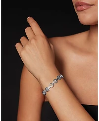 18K White Gold Diamond Bridge Link Bracelet