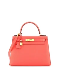 Pre-Owned HERMES Pre-Owned Hermes Kelly 28 Handbag Red Epsom with Gold Hardware
