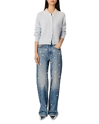 Cardigan with Jewelry Collar