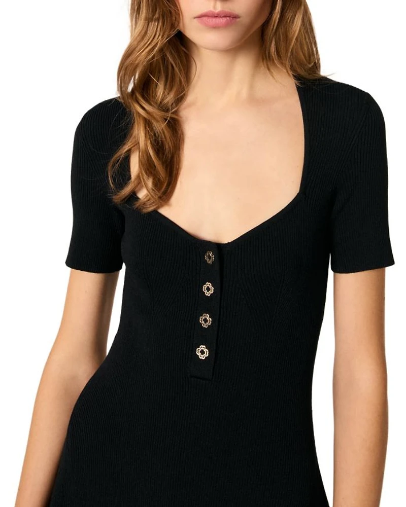 Rib Knit Short Dress