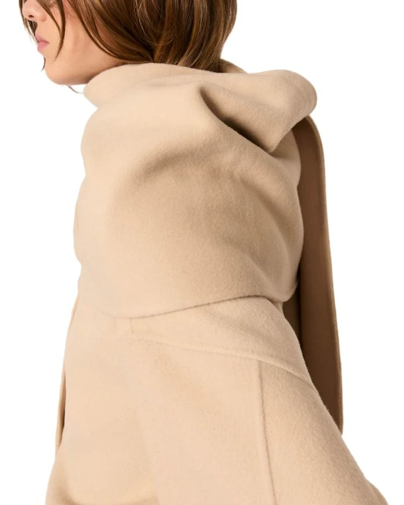 Double-Faced Coat with Scarf