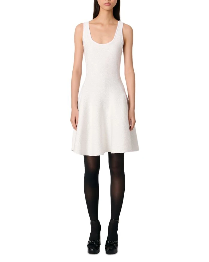Sequin Embellished Knit Short Dress