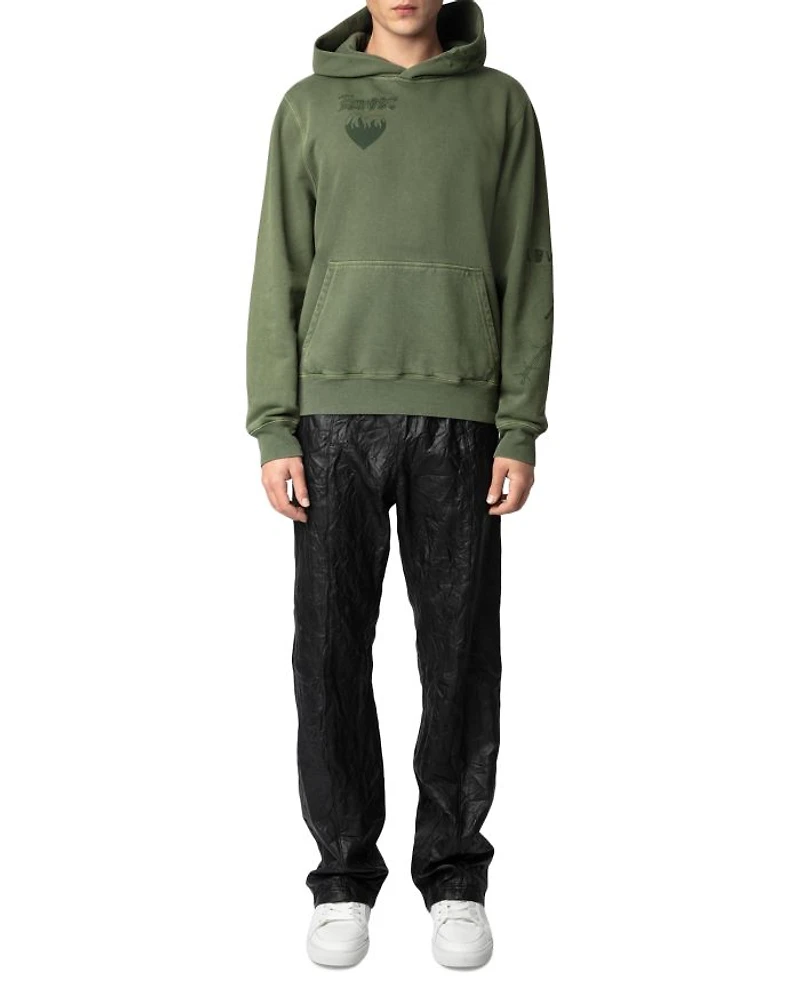 Sanchi Cotton Fleece Tattoo Printed Hoodie