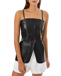 Milana Leather Bustier Top