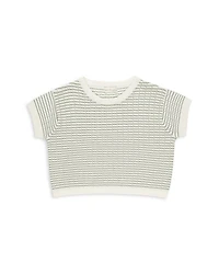 Girls' Boxy Crop Knit Striped Tee - Little Kid