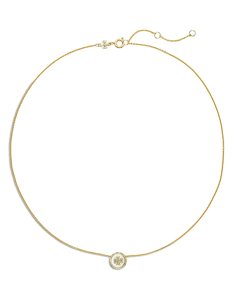Tory Burch Kira Double T Circle Pendant Necklace