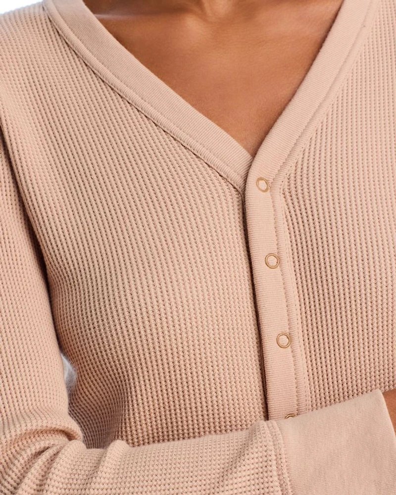 Cropped Waffle Cardigan