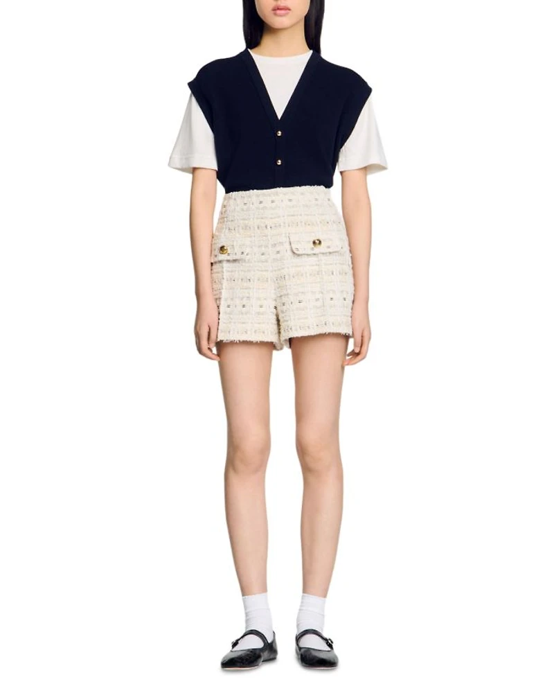 Decorative Tweed Shorts