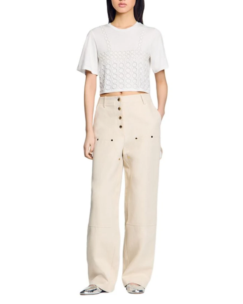 Beaded Cropped Tee