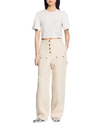 Beaded Cropped Tee