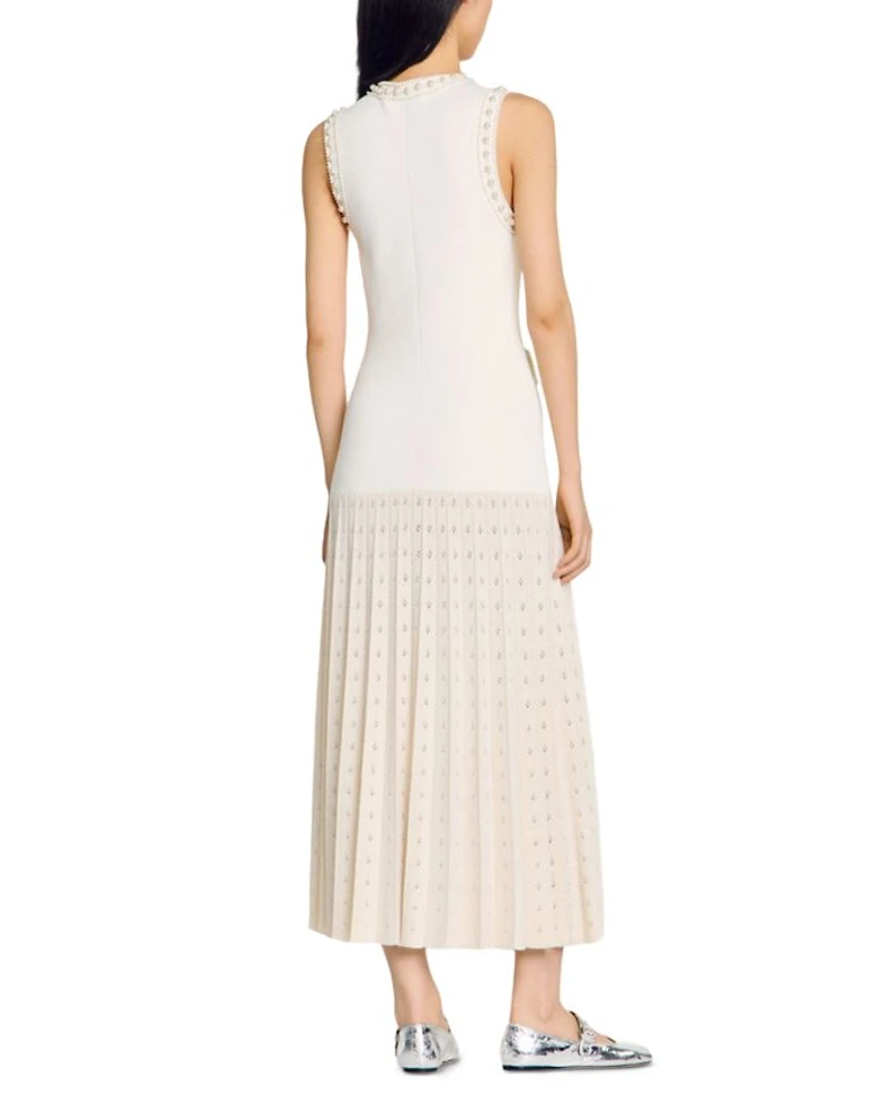 Pearl Bead Knit Maxi Dress