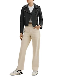Donna Fitted Leather Biker Jacket