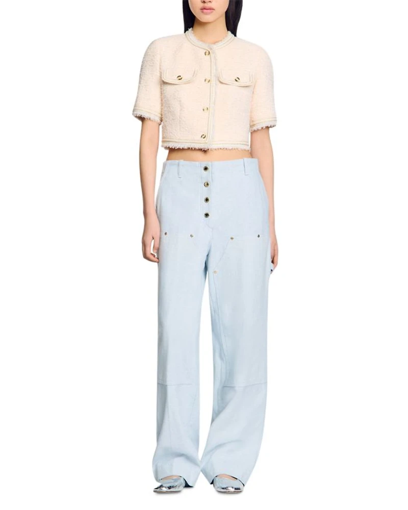 Short Sleeve Tweed Jacket