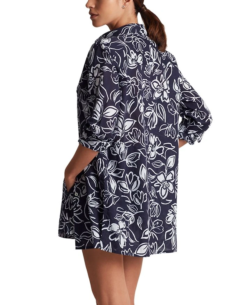 Floral Print Shirt & Short Cover-Up Set