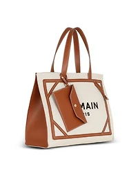 Women's B-Army 42 Canvas Tote Bag with Leather Details