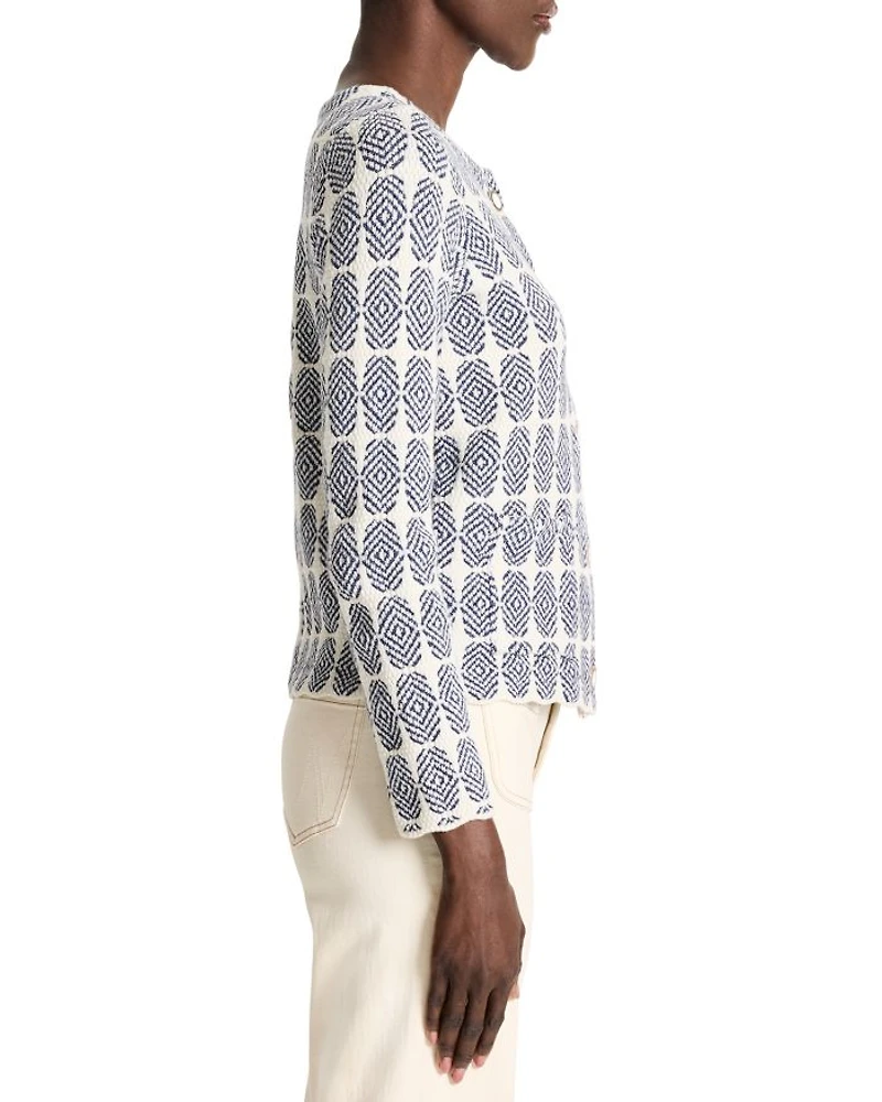 Stacked Medallions Knit Jacket