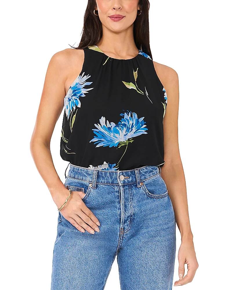 Vince Camuto Shirred High Neck Blouse