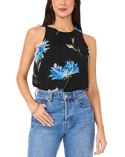 Vince Camuto Shirred High Neck Blouse