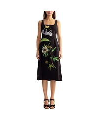Embellished Scoop Neck Midi Dress