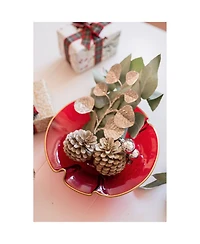 Holiday Glass Small Ruffled Bowl