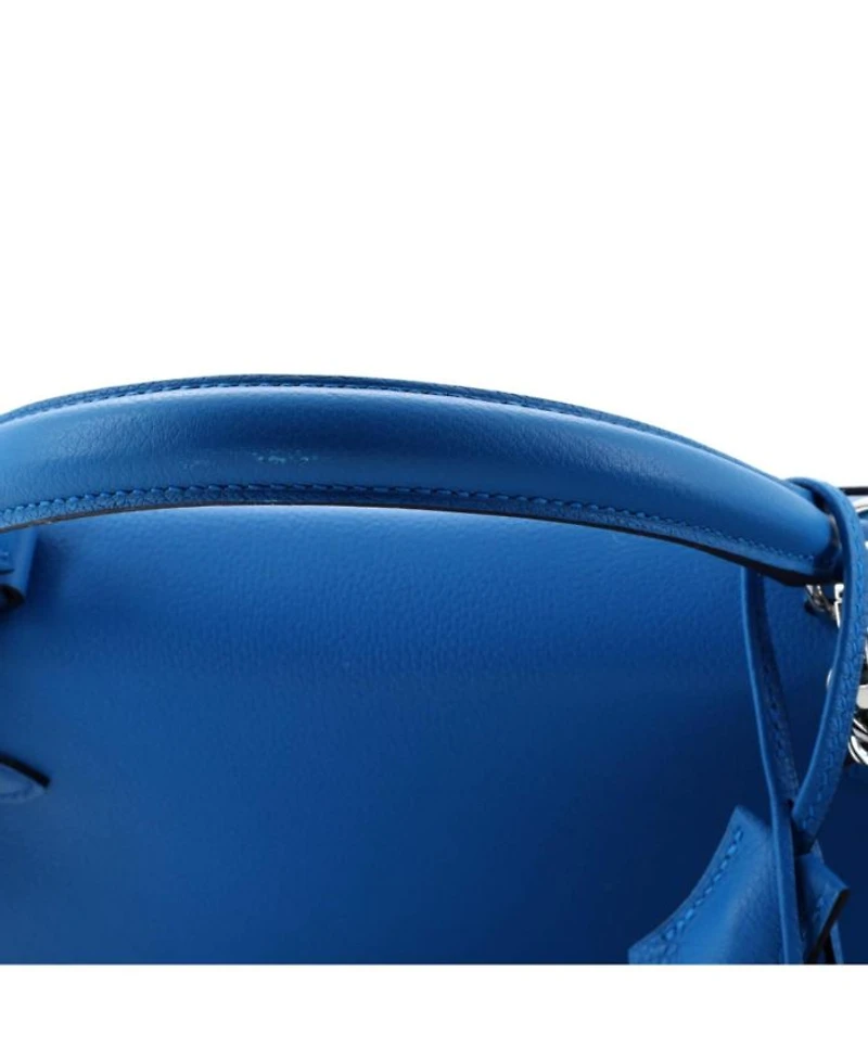 Pre-Owned HERMES Kelly 28 Handbag Verso Evercolor with Palladium Hardware