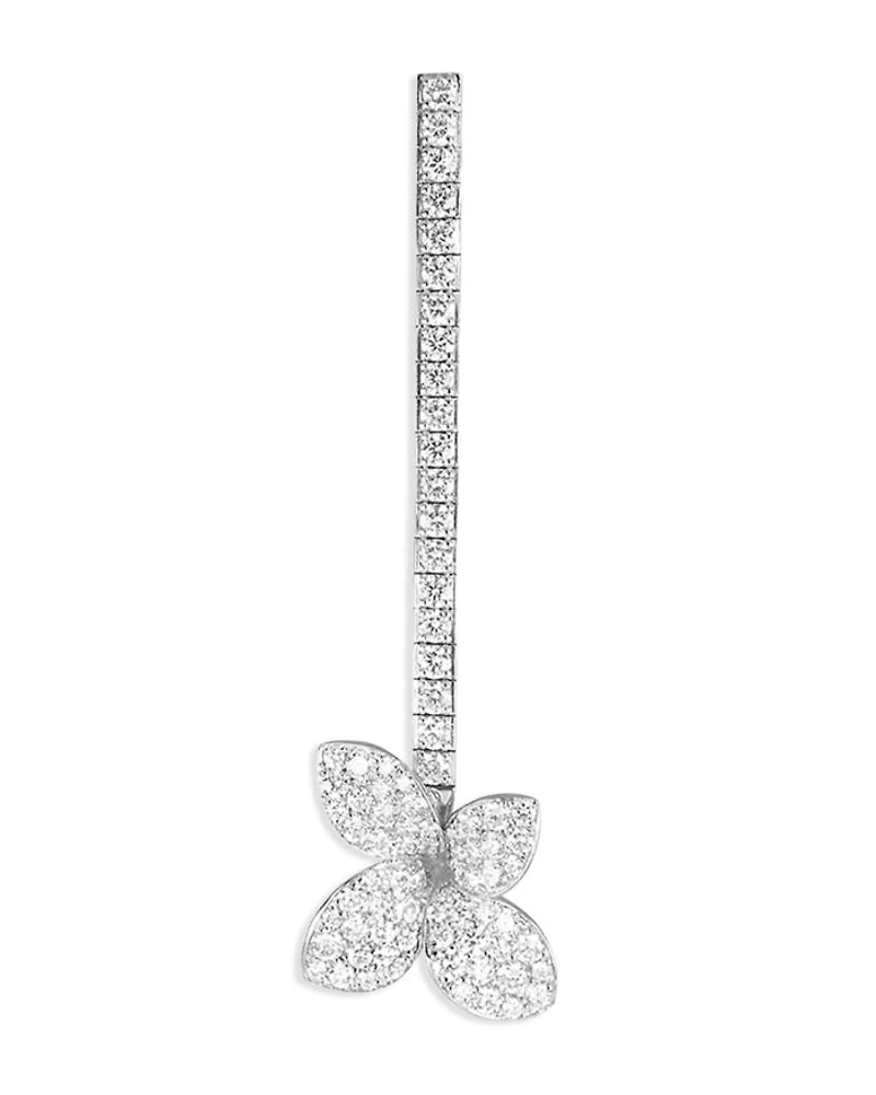 18K White Gold Heart to Earth Diamond Earring, 1.99 tcw