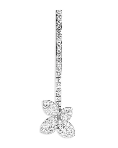 18K White Gold Heart to Earth Diamond Earring, 1.99 tcw