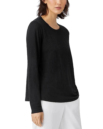 Eileen Fisher Linen Jersey Crewneck Tee