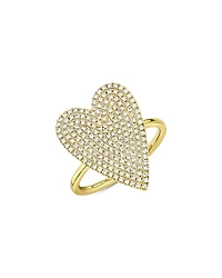 Shy Creation 14K Yellow Gold Kate Diamond Heart Ring