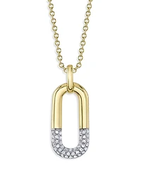 Shy Creation 14K Gold Kate Diamond Link Pendant Necklace, 15-18