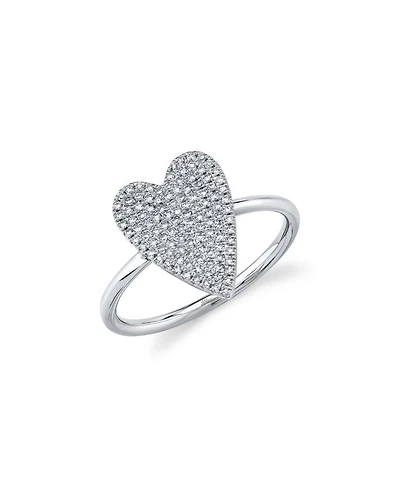 14K White Gold Kate Diamond Heart Ring, 0.26 tcw