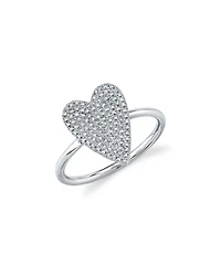 14K White Gold Kate Diamond Heart Ring, 0.26 tcw