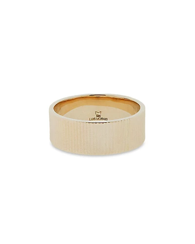 Luis Morais Men's 14K Yellow Gold Engine Turn Key Ring