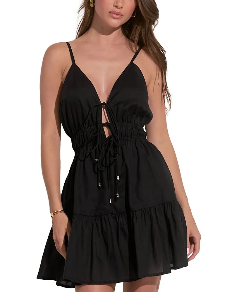 Tie Front Swim Cover-Up Dress