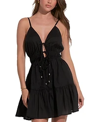 Tie Front Swim Cover-Up Dress