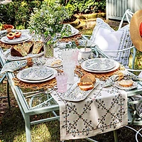 Villa Seville Linen Table Runner, 90" x 18"